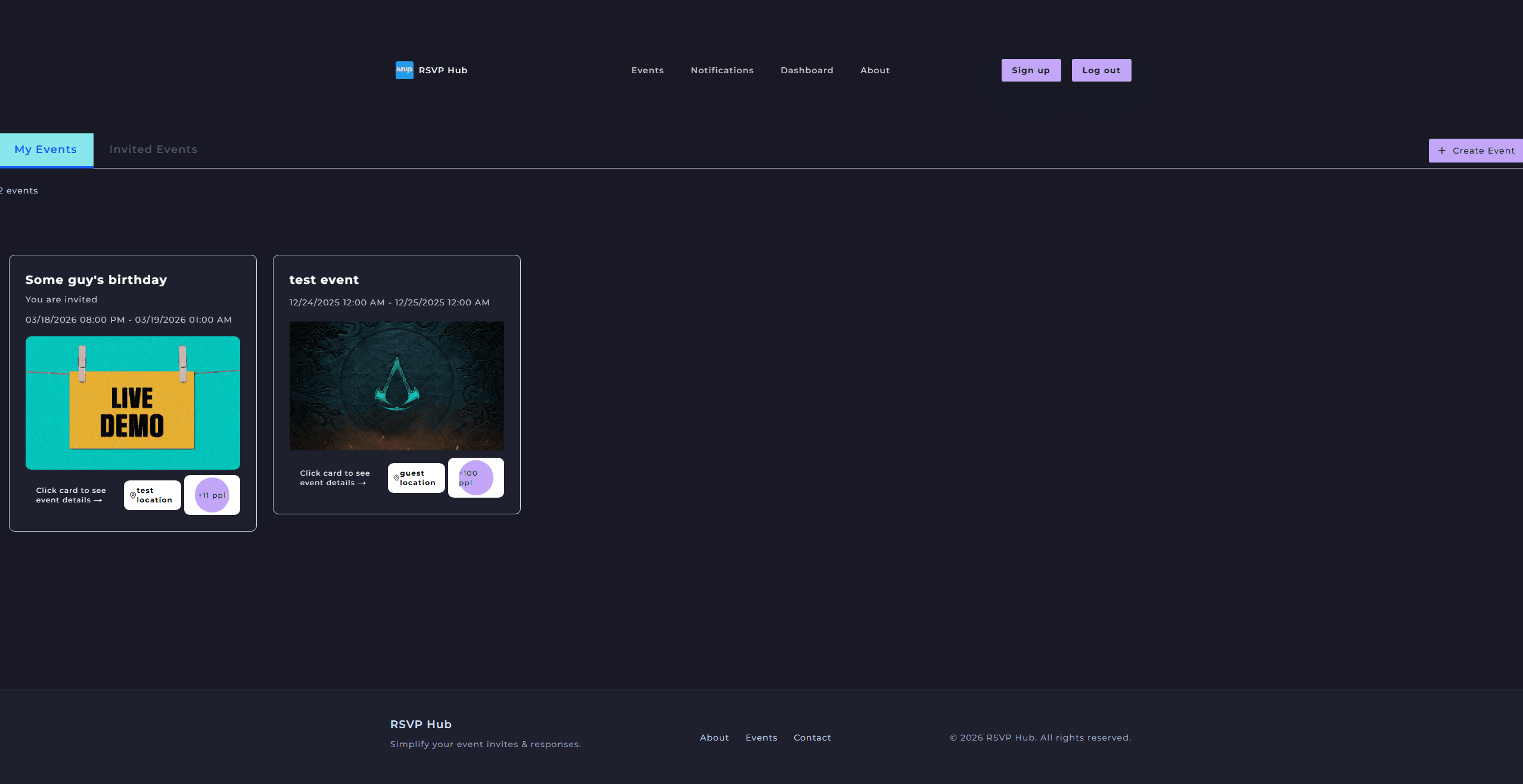 RSVP Hub — Event Management System (Prototype)